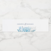 ブルー結婚フローラの水の色パーソナライズされた ペットボトルラベル (シングルラベル)