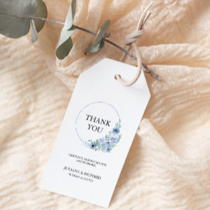 ブルー結婚式の引き出物ラベルテンプレート、 ギフトタグ