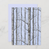 ブルー結婚式招待状の木 招待状 (正面/裏面)