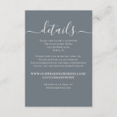 ブルー結婚詳細シンプルミニマル エンクロージャーカード (正面)