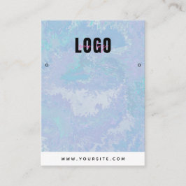 ブルー絞り染めウオーターカラーイヤリングジュエリーディスプレイ 名刺