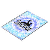 ブルー絞り染めサッカーデザインノート ノートブック (左側)