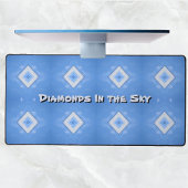 ブルー絞り染めダイヤモンドインザスカイパーソナライズされた デスクマット