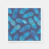 ブルー絞り染めパイナップル スタンダードカクテルナプキン (正面)