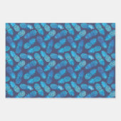 ブルー絞り染めパイナップル ラッピングペーパーシート (正面)