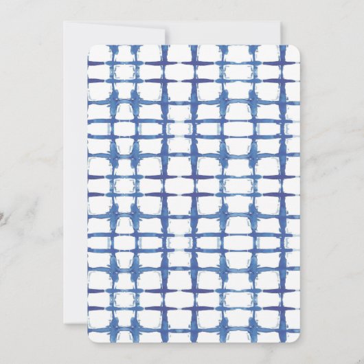 ブルー絞り染めフェスティバルベビーシャワー 招待状 (裏面)