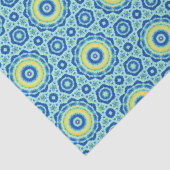 ブルー絞り染めマンダラパターン – ティッシュペーパー 薄葉紙 (詳細)