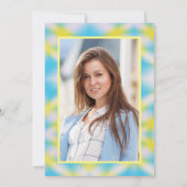 ブルー絞り染めワンフォトバースデーパーティー 招待状 (裏面)