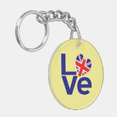 ブルー統一されたキングダムラブ キーホルダー (正面左)