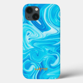 ブルー絵を描アート名サーフモダンァー海水 iPhone 13ケース