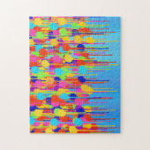 ブルー絵を描抽象芸術のシェード上のドリップス ジグソーパズル (縦)