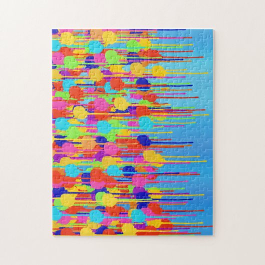 ブルー絵を描抽象芸術のシェード上のドリップス ジグソーパズル (縦)