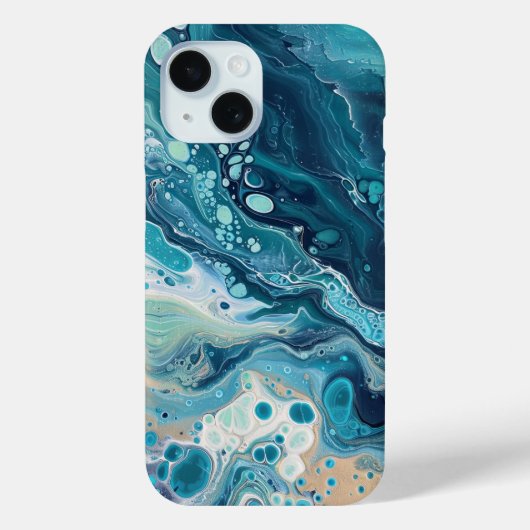 ブルー絵を描海注注抽象芸術液体美学 Case-Mate iPhoneケース (裏面)