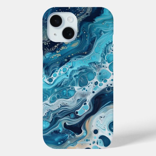 ブルー絵を描海注注抽象芸術液体美学 Case-Mate iPhoneケース (裏面)