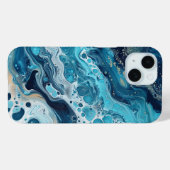 ブルー絵を描海注注抽象芸術液体美学 Case-Mate iPhoneケース (裏面 (横))