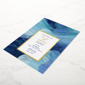 ブルー絵を描結婚式招待状フォイル招待状 箔招待状 (回転した状態)