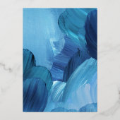 ブルー絵を描結婚式招待状フォイル招待状 箔招待状 (裏面)