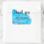 ブルー絵を描（ばちゃばちゃ）跳ねるスモールビジネスディスカウント スクエアシール (バッグ)