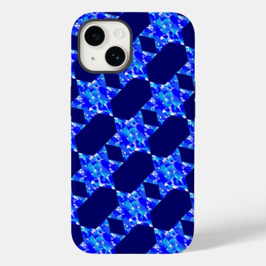 ブルー絵を描(ばちゃばちゃ)跳ねる星 Case-Mate iPhoneケース (裏面)