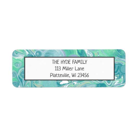 ブルー絵画プールのFluid Artラベル ラベル (正面)