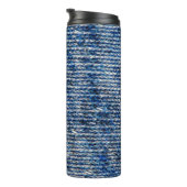 ブルー編み物ウールテクスチャ タンブラー (回転右)