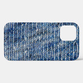 ブルー編み物ウールテクスチャ Case-Mate iPhoneケース (裏面 (横))