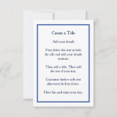 ブルー縁どクラシック結シンプル婚式の招待 招待状 (正面)