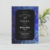 ブルー縁どブラックサプライズ70th誕生日パーティー 招待状 (スタンド正面)