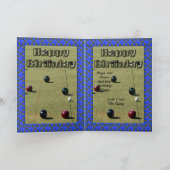 ブルー縁どローン丼誕生日カード カード (内部)