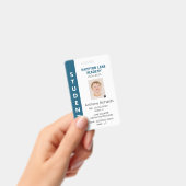 ブルー縦型ストライプホームスクール学生IDバッジ バッジ (Handheld)