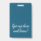 ブルー縦型ストライプホームスクール学生IDバッジ バッジ (Back)