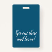 ブルー縦型ストライプホームスクール学生IDバッジ バッジ (裏面)