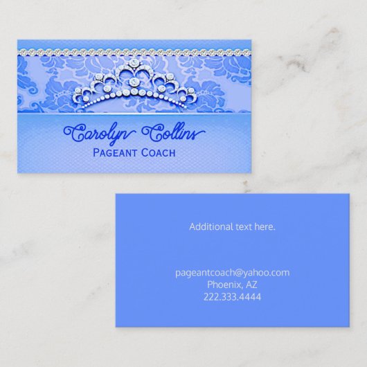 ブルー美しいページアンコーチ名刺 名刺 (正面/裏面)