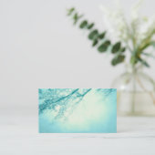 ブルー自然カスタムアート名刺テンプレート 名刺 (スタンド正面)