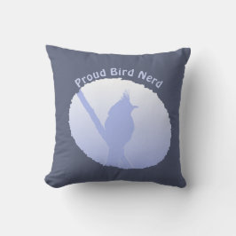 ブルー自然シルエット誇りを持ったバーダーおたく クッション