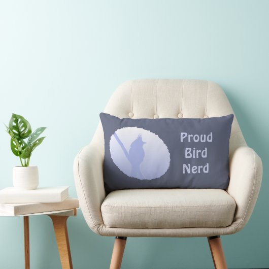 ブルー自然シルエット誇りを持ったバーダーおたく ランバークッション (椅子)