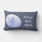 ブルー自然シルエット誇りを持ったバーダーおたく ランバークッション (正面)