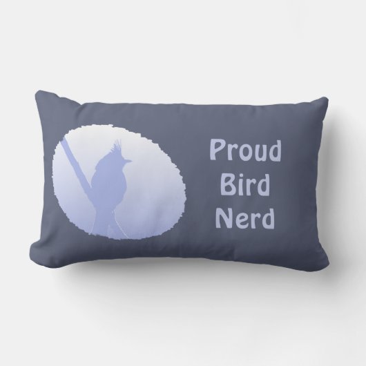 ブルー自然シルエット誇りを持ったバーダーおたく ランバークッション (正面)