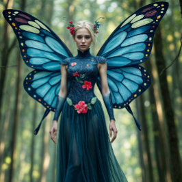 ブルー自然妖精フォレストデクページ紙 薄葉紙