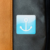 ブルー航海のいかりアイコン海モダン事船 スクエアシール