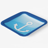 ブルー航海のいかりアイコン海モダン事船 ペーパープレート (傾斜あり)