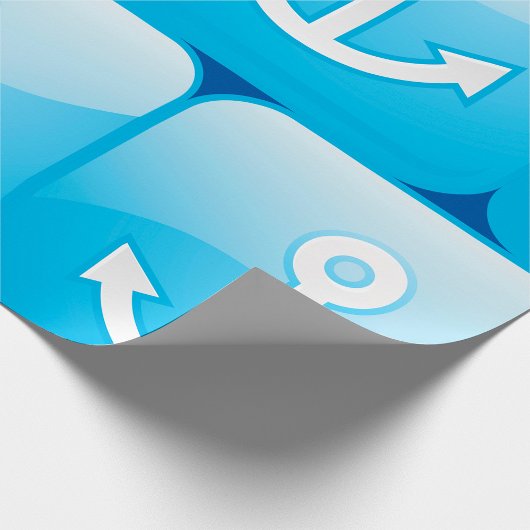 ブルー航海のいかりアイコン海モダン事船 ラッピングペーパー