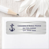 ブルー航海のいかりシルバーウィットレトン住所 シール (インサイチュ)