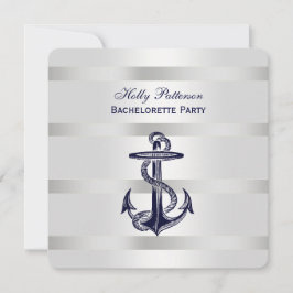 ブルー航海のいかりシルバーウエットBG SQバチェロレッテ 招待状
