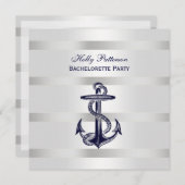 ブルー航海のいかりシルバーウエットBG SQバチェロレッテ 招待状 (正面/裏面)