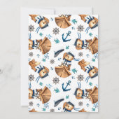 ブルー航海のいかりセーラーベアーベビーシャワー 招待状 (裏面)