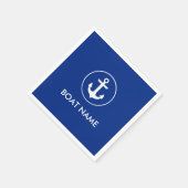 ブルー航海のいかりボート名カクテルナプキンス スタンダードカクテルナプキン (角)