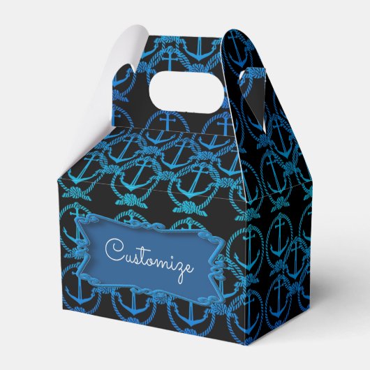 ブルー航海のいかりモチーフゲーブルビーフボックス フェイバーボックス (正面サイド)