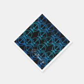 ブルー航海のいかりモチーフ スタンダードカクテルナプキン (角)