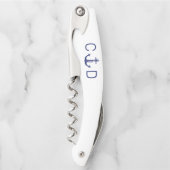 ブルー航海のいかりモノグラムイニシャル ソムリエナイフ (正面)